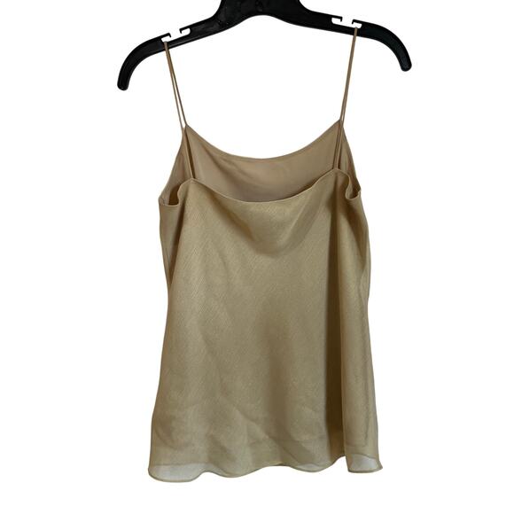 Theory Tan Gold Shimmery Teah Corded Tank Top Size Small - Picture 2 of 8